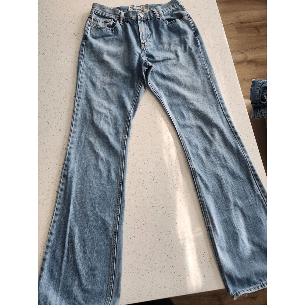 Old Navy Bootcut Jeans Size 8 - Light Wash Distressed Raw Hem Denim